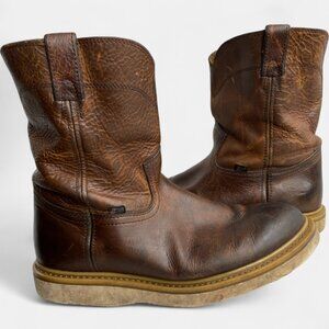Justin Axe Wedge Men's 13 M Leather Western Work Brown Boots WK4908 Soft Toe